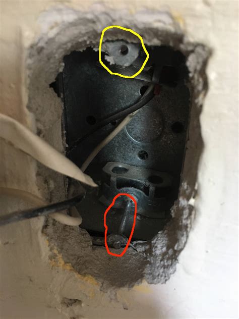 electrical box screw stuck|removing sheared screw from outlet box.